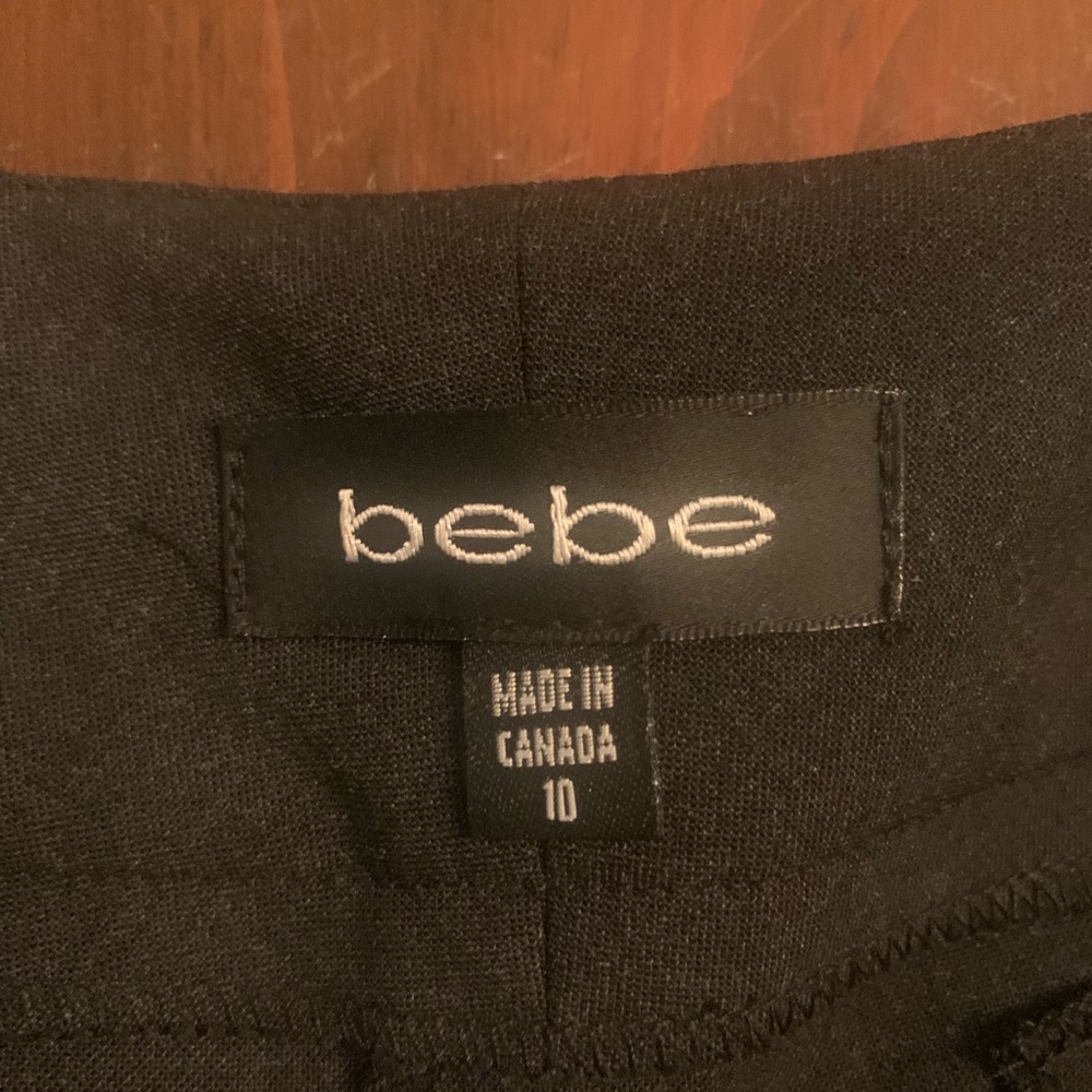 BEBE low grey slacks with bling down side 10